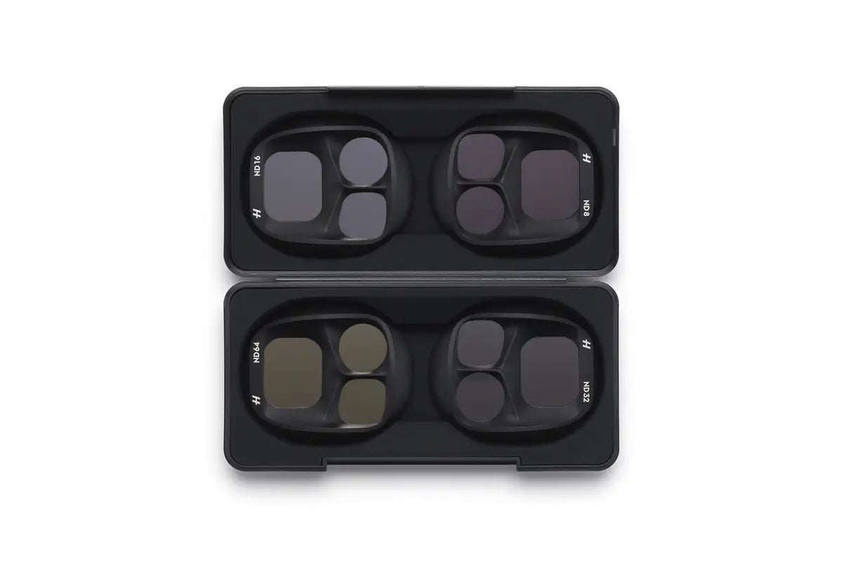 Juego de filtros ND8, ND16, ND32 y ND64 DJI Mavic 4 Pro para grabar videos fluidos con iluminación intensa