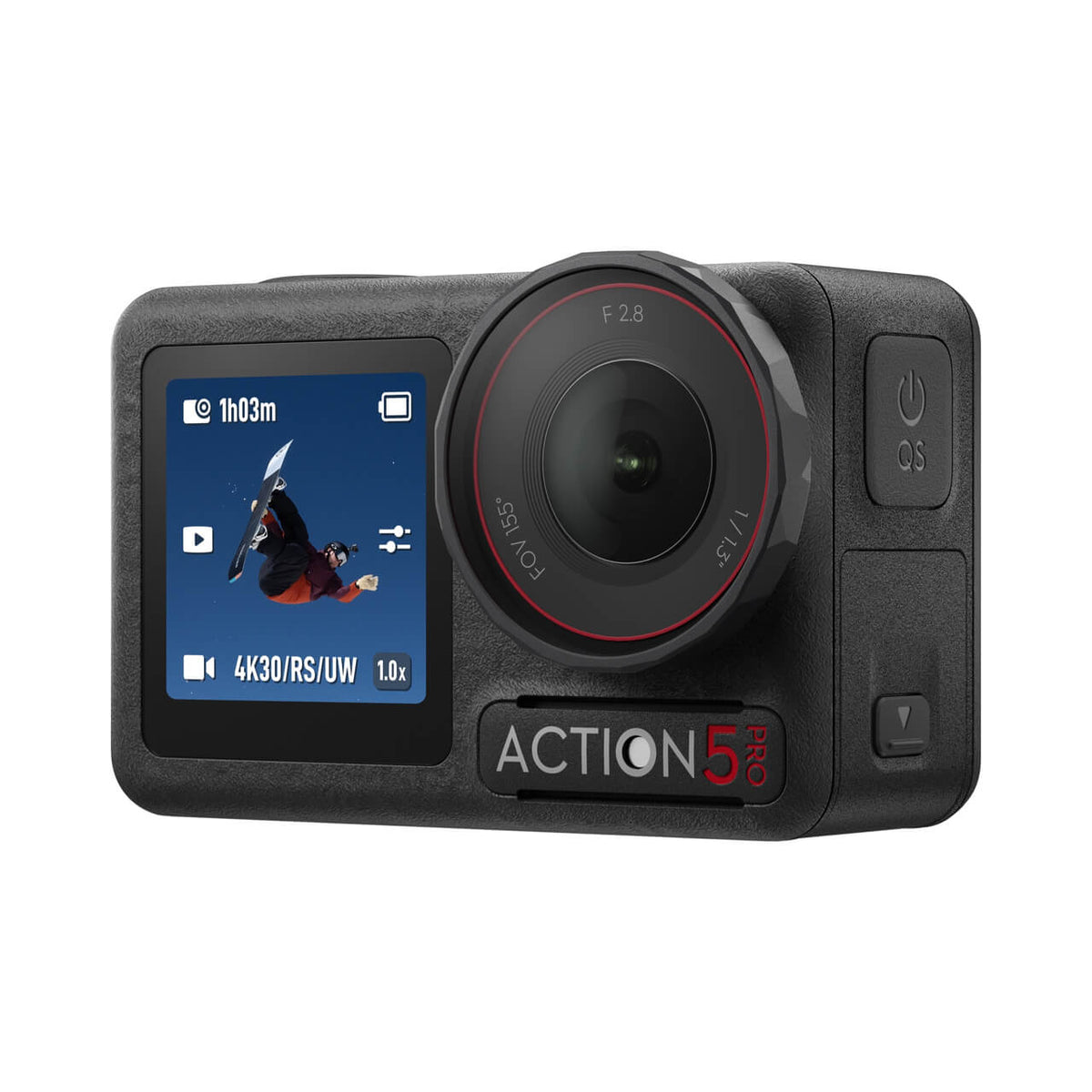 DJI Osmo Action 5 Pro con pantalla frontal y diseño resistente para grabación de acción