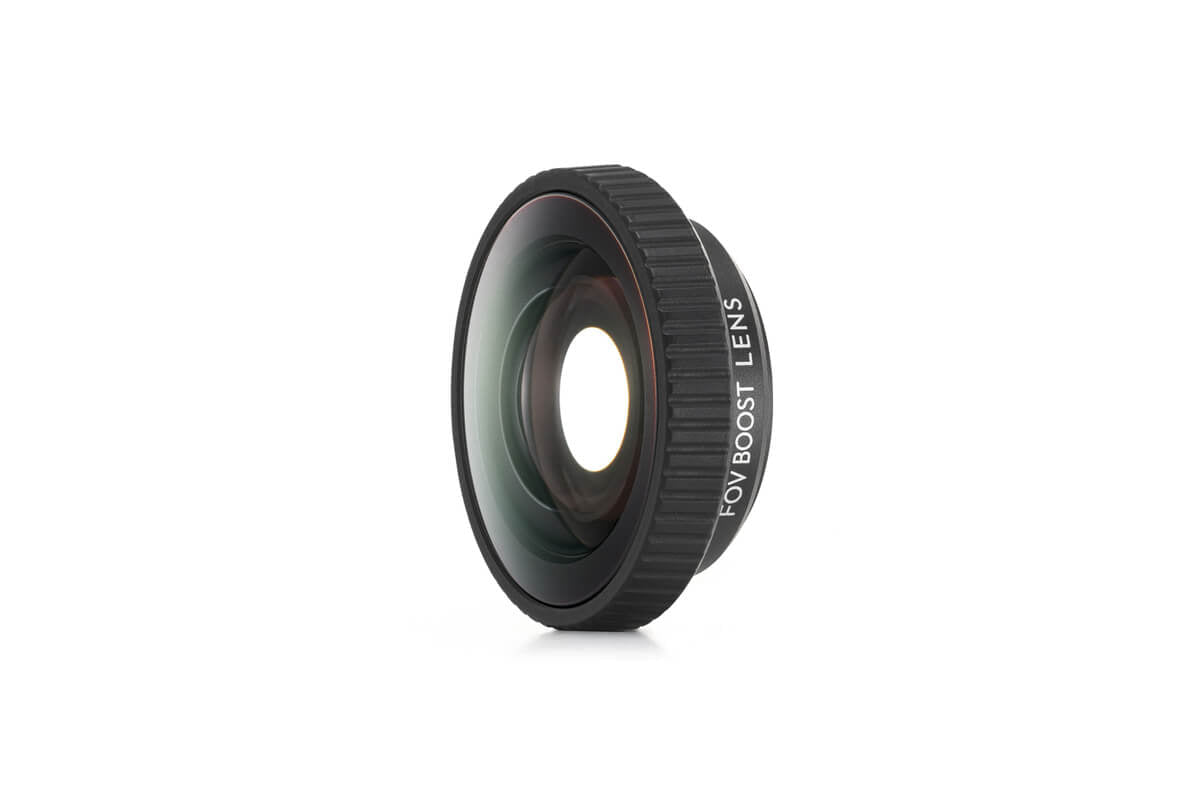 Vista lateral del objetivo de aumento de FOV para DJI Osmo Action 5 Pro