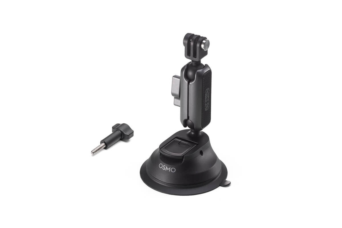 Soporte de ventosa DJI Osmo Action con rotación lateral de 360° para ajustar la posición de la cámara