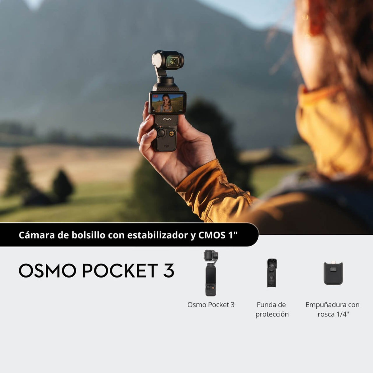 DJI Osmo Pocket 3 con sensor CMOS de 1 pulgada y grabación de video hasta 4K a 120 fps
