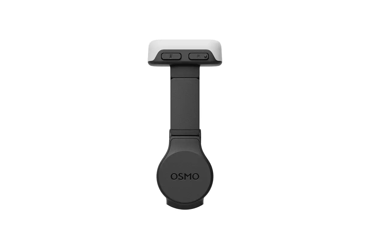 Vista trasera de la luz de relleno DJI Osmo Pocket 4 con diseño compacto para creadores de contenido