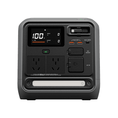 Vista frontal de DJI Power 1000 Mini, estación de energía portátil de 1 kWh para diferentes dispositivos