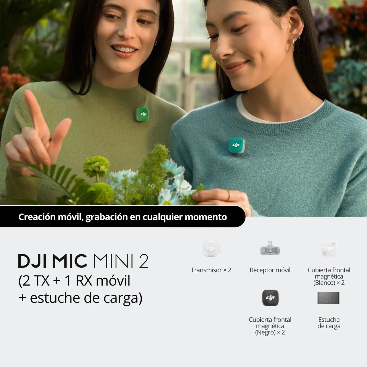 DJI Mic 2 para grabar audio inalámbrico durante la creación de videos con dispositivos móviles
