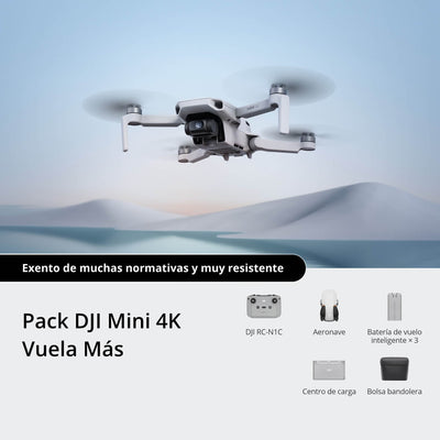 Kit DJI Mini 4K con drone y accesorios para fotografía y grabación aérea