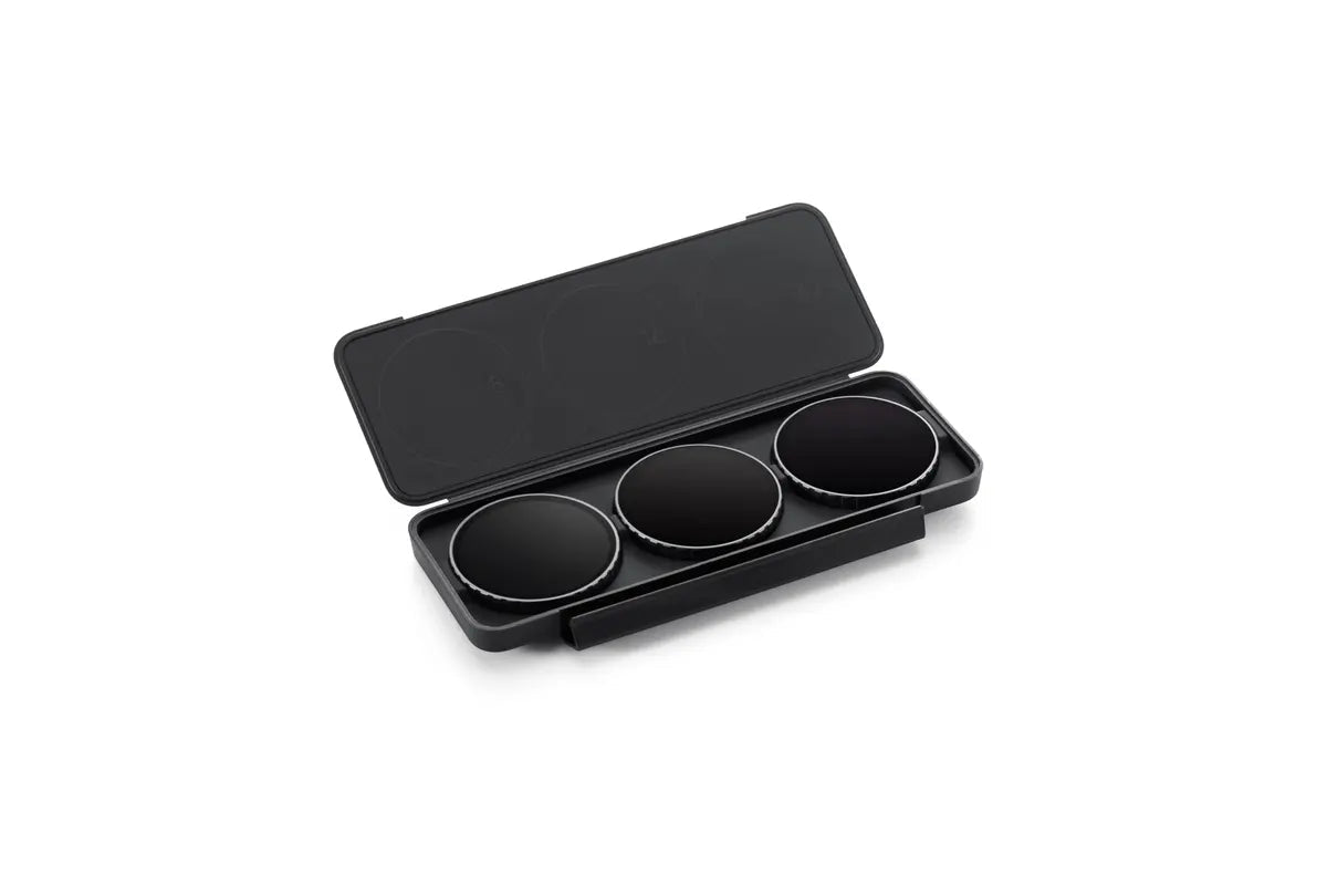 Filtros ND para DJI Osmo Action 6 organizados en un estuche compacto para transporte y protección