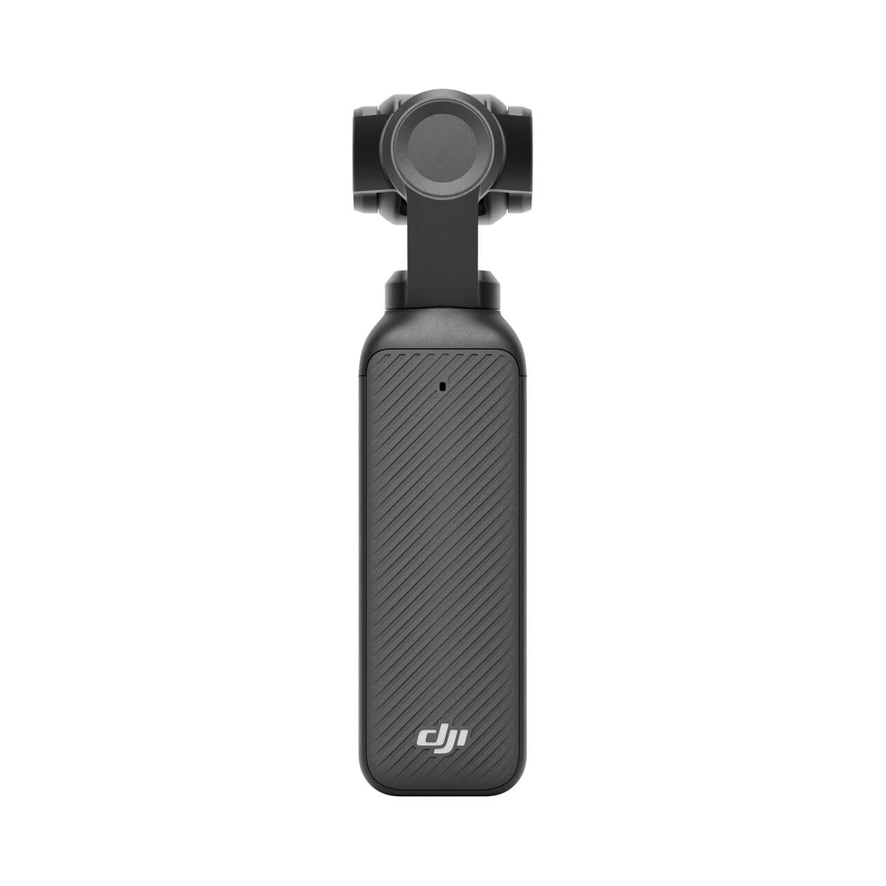 Vista trasera de DJI Osmo Pocket 3 con diseño compacto y estabilizador mecánico de tres ejes