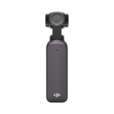 Vista trasera de DJI Osmo Pocket 3 con diseño compacto y estabilizador mecánico de tres ejes