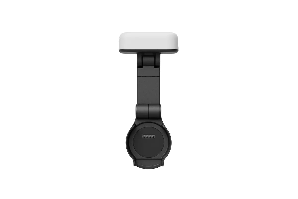 Vista frontal de la luz de relleno DJI Osmo Pocket 4, compacta y portátil para mejorar la iluminación